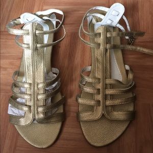 🆕 NEW gold strappy gladiator sandals size 10